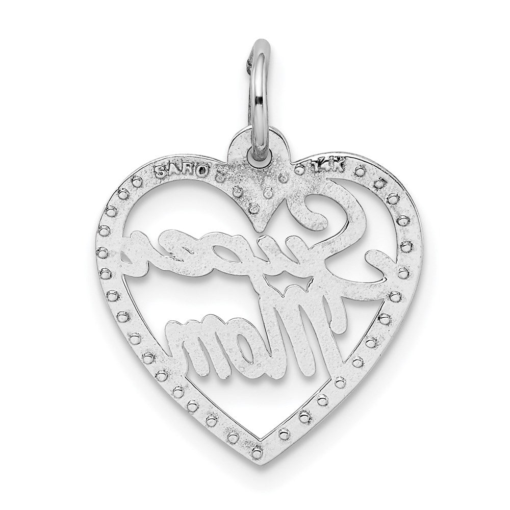 Million Charms 14K White Gold Themed Super Mom Charm
