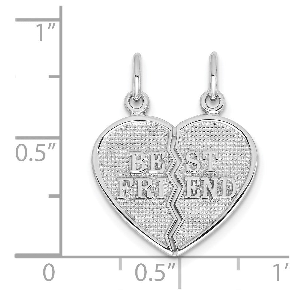 Million Charms 14K White Gold Themed Best Friend Break-Apart Charm