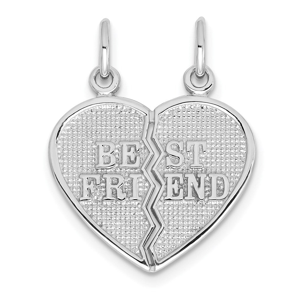 Million Charms 14K White Gold Themed Best Friend Break-Apart Charm