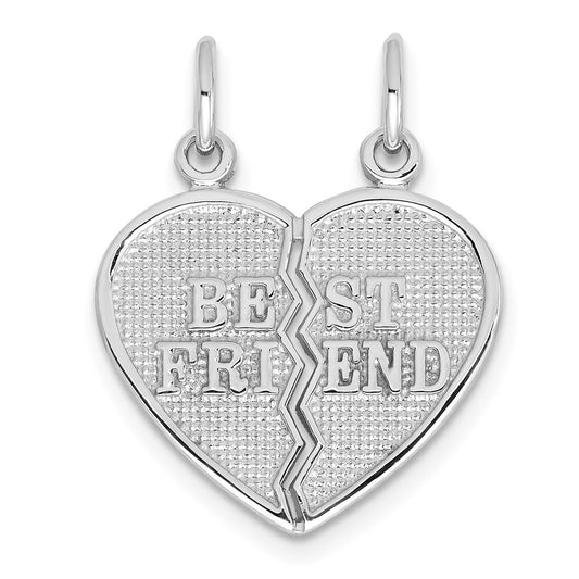 Million Charms 14K White Gold Themed Best Friend Break-Apart Charm
