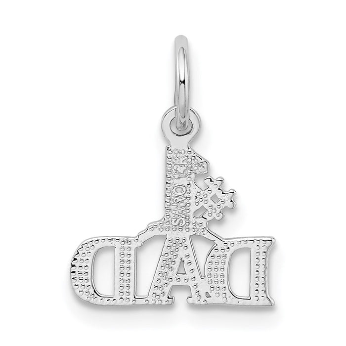 Million Charms 14K White Gold Themed #1 Dad Charm