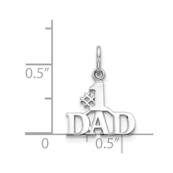 Million Charms 14K White Gold Themed #1 Dad Charm