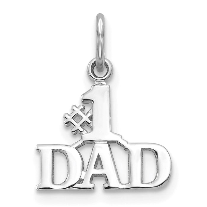 Million Charms 14K White Gold Themed #1 Dad Charm