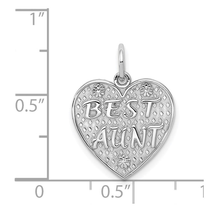 Million Charms 14K White Gold Themed Best Aunt Charm