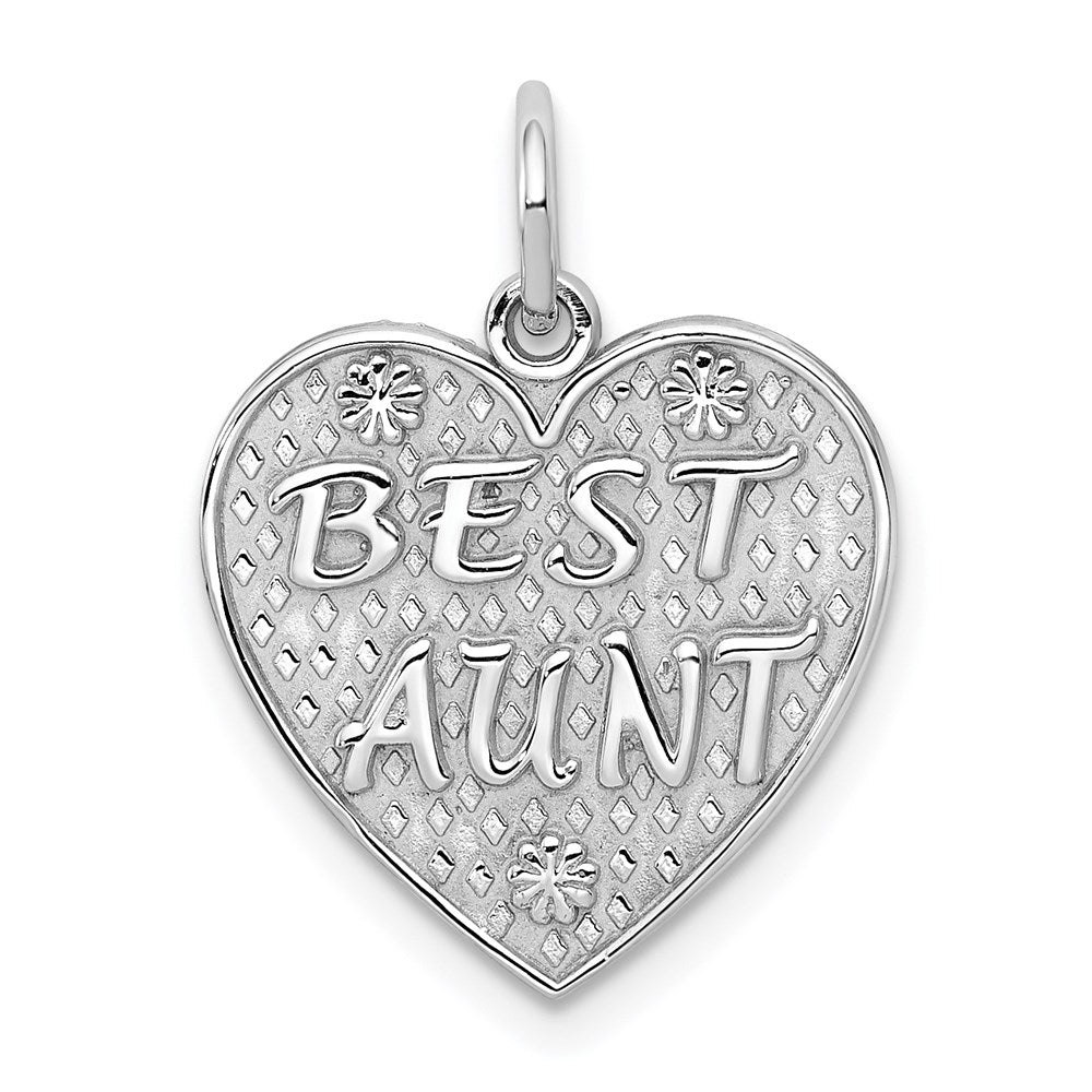 Million Charms 14K White Gold Themed Best Aunt Charm