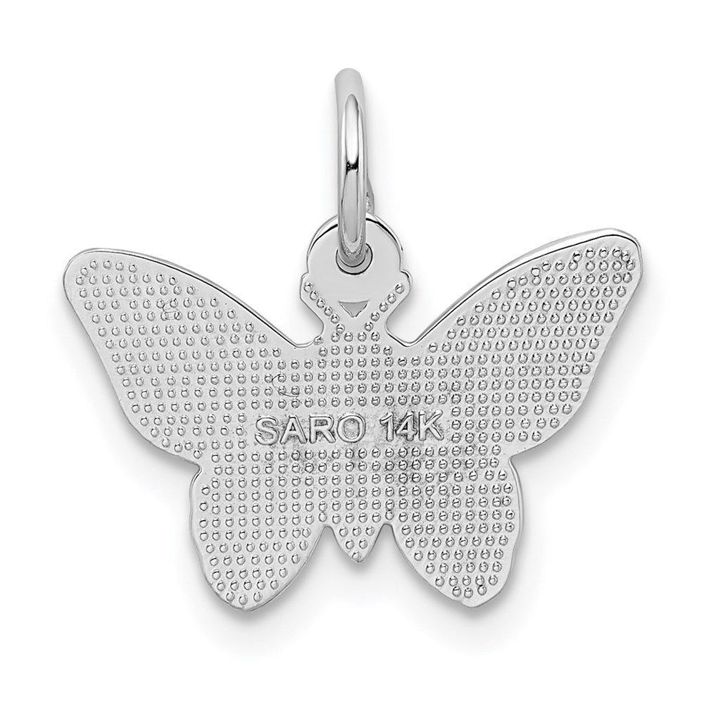 Million Charms 14K White Gold Themed Butterfly Charm