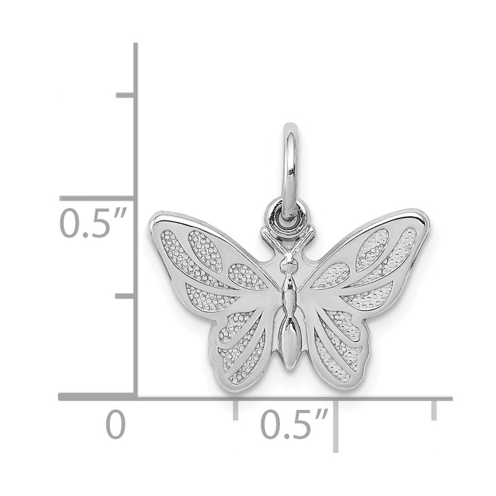 Million Charms 14K White Gold Themed Butterfly Charm