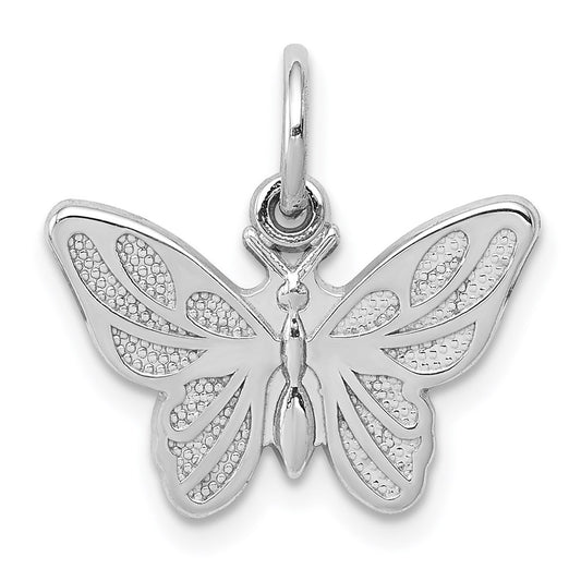 Million Charms 14K White Gold Themed Butterfly Charm