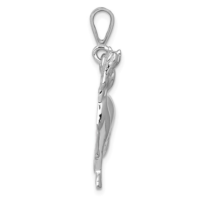 Million Charms 14K White Gold Themed Horse Charm