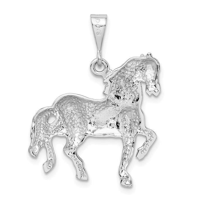 Million Charms 14K White Gold Themed Horse Charm