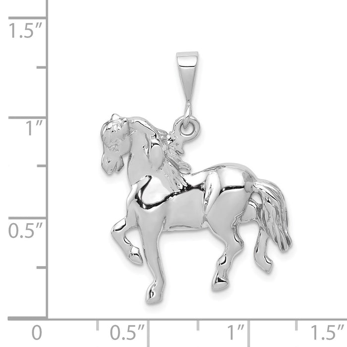 Million Charms 14K White Gold Themed Horse Charm