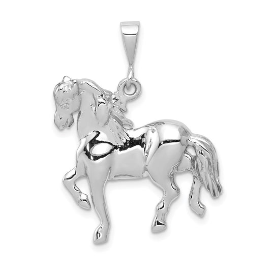 Million Charms 14K White Gold Themed Horse Charm