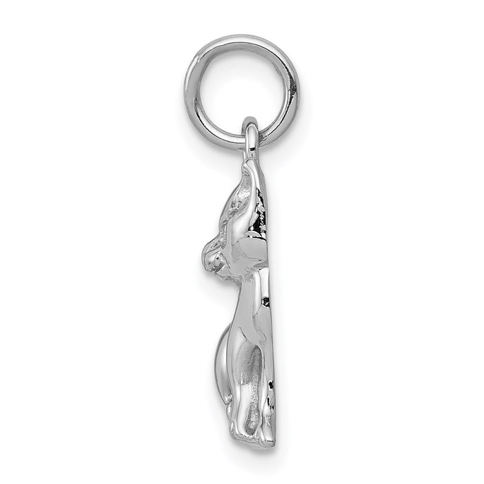 Million Charms 14K White Gold Themed Cat Charm