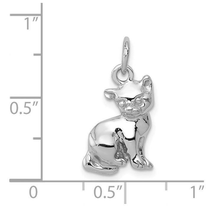 Million Charms 14K White Gold Themed Cat Charm