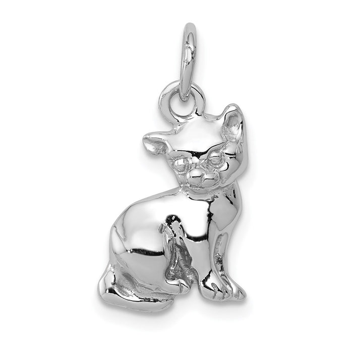 Million Charms 14K White Gold Themed Cat Charm