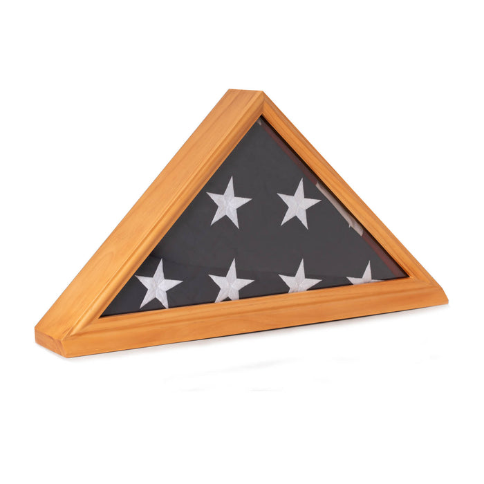Occasion Gallery Brown Color Solid White Oak Constructed Flag Display Case for 5' x 9 1/2' Flag 24 L x 4.25 W x 13 H in.