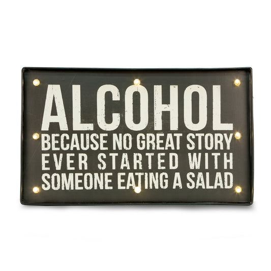 Occasion Gallery Black/Grey/White Color Alcohol.... Sign, LED Lighted, Wall Mountable. 20.75 L x 2 W x 12.25 H in.