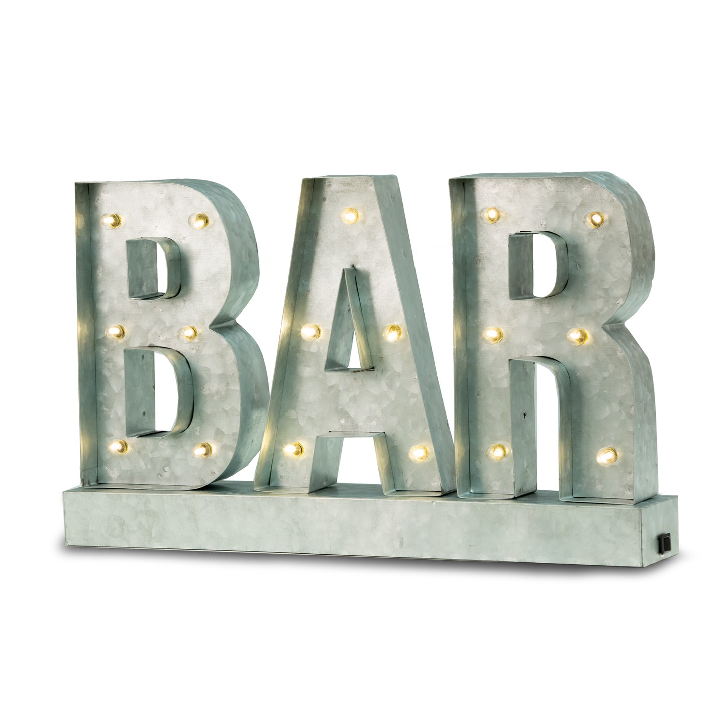 Occasion Gallery Silver Color Bar Sign, LED Lighted, Wall Mountable. 20 L x 3.5 W x 12 H in.