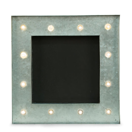 Occasion Gallery Black/Silver Color Chalkboard Sign, LED Lighted, Wall Mountable. 17.5 L x 2 W x 17.5 H in.