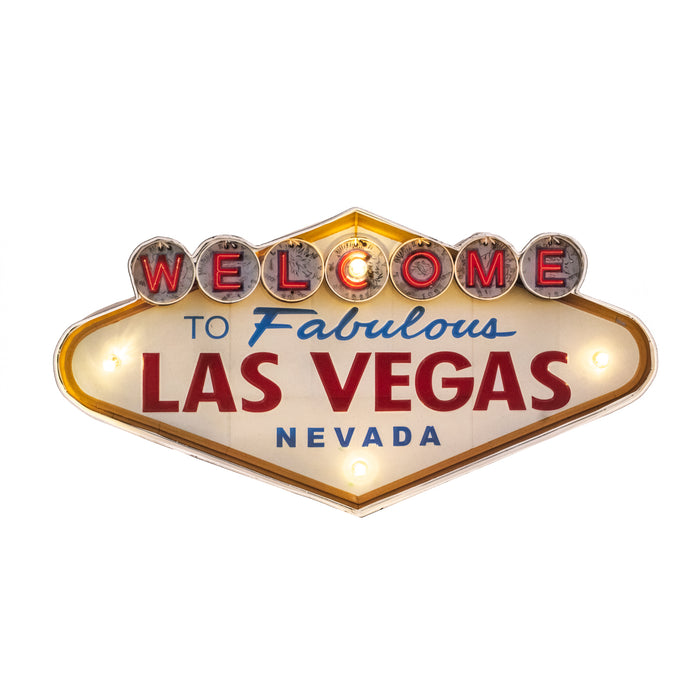 Occasion Gallery Multi Color Welcome to Las Vegas LED lit metal wall décor 19.5 L x 1.75 W x 10 H in.