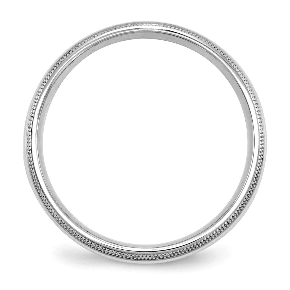10k White Gold 5mm Double Milgrain Comfort Fit Wedding Band Size 10