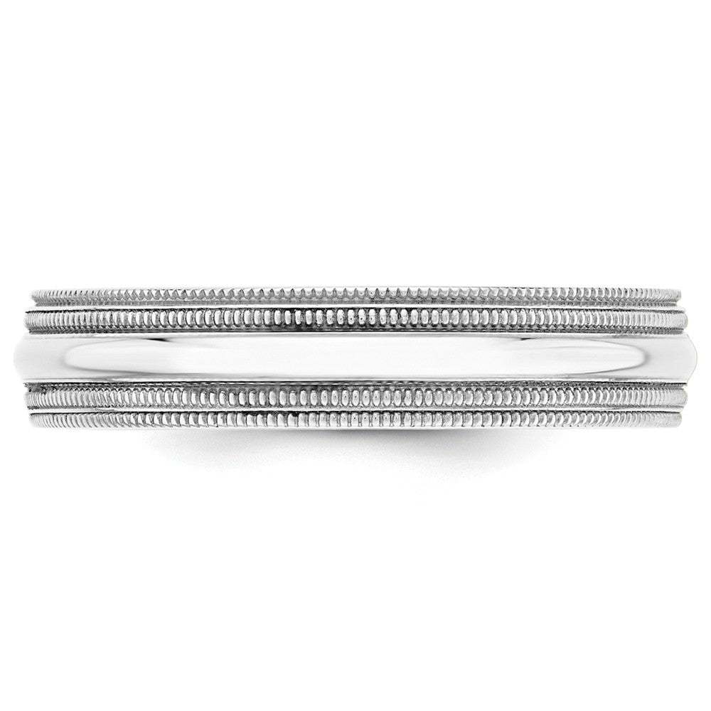 10k White Gold 5mm Double Milgrain Comfort Fit Wedding Band Size 12.5