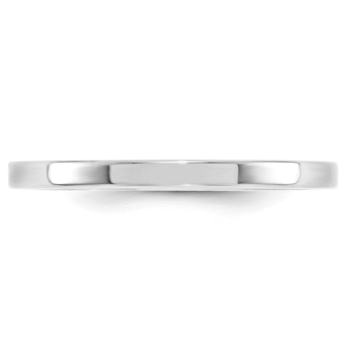 10k White Gold 2mm Standard Flat Comfort Fit Wedding Band Size 5.5