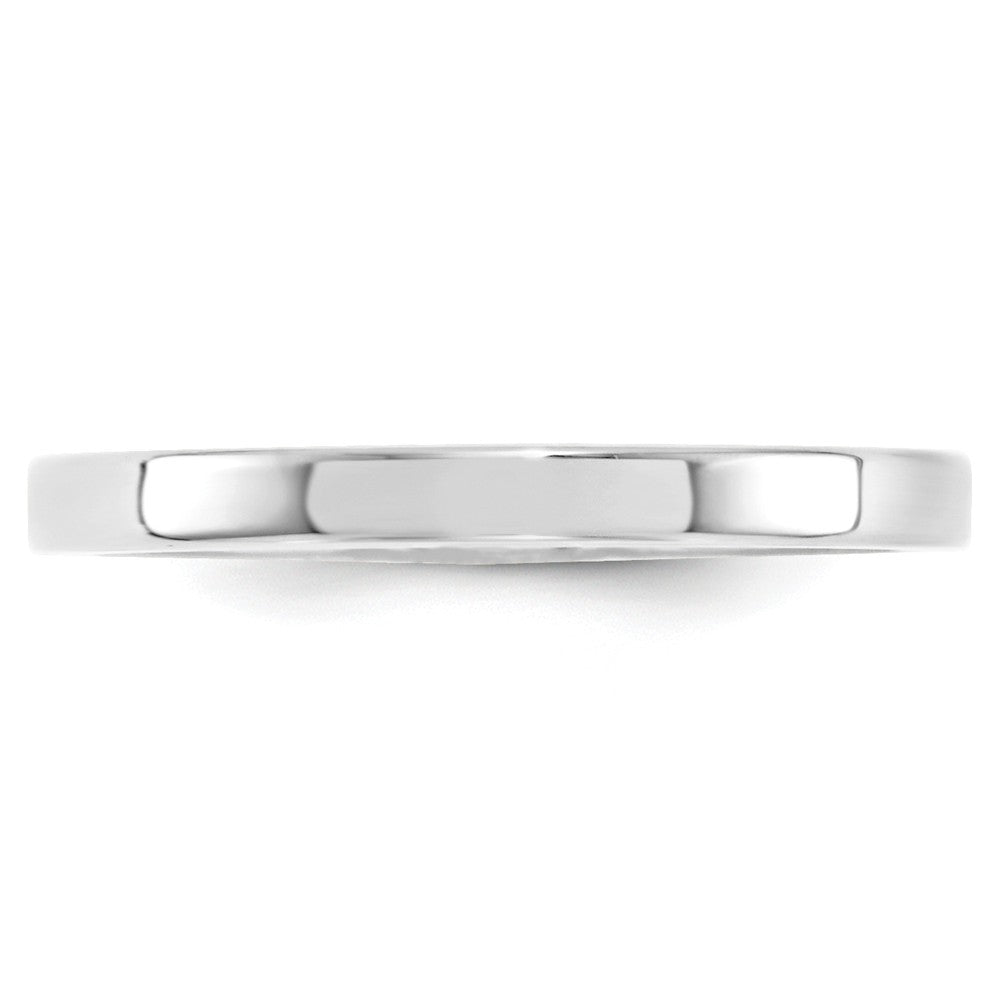 10k White Gold 2.5mm Standard Flat Comfort Fit Wedding Band Size 11.5