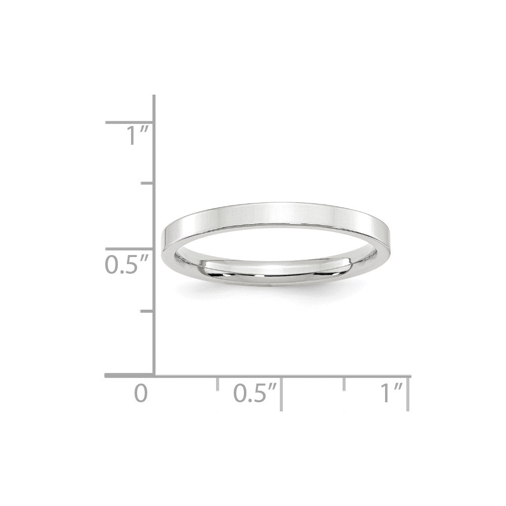 10k White Gold 2.5mm Standard Flat Comfort Fit Wedding Band Size 11.5