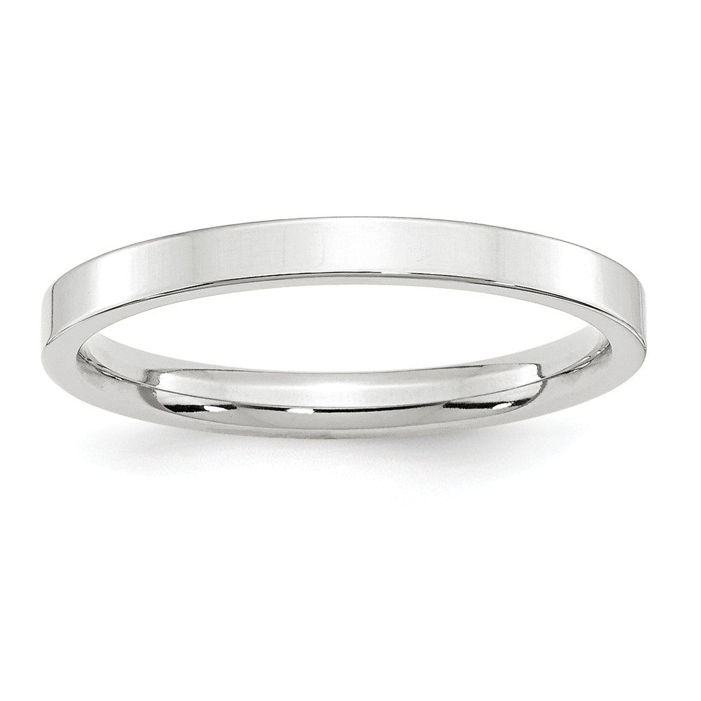 10k White Gold 2.5mm Standard Flat Comfort Fit Wedding Band Size 11.5