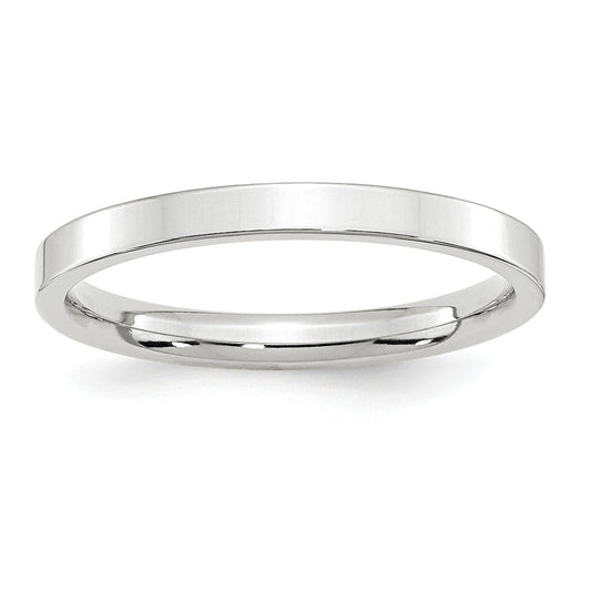 10k White Gold 2.5mm Standard Flat Comfort Fit Wedding Band Size 11.5