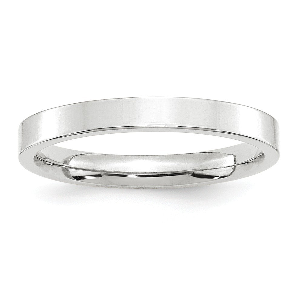 10k White Gold 3mm Standard Flat Comfort Fit Wedding Band Size 11