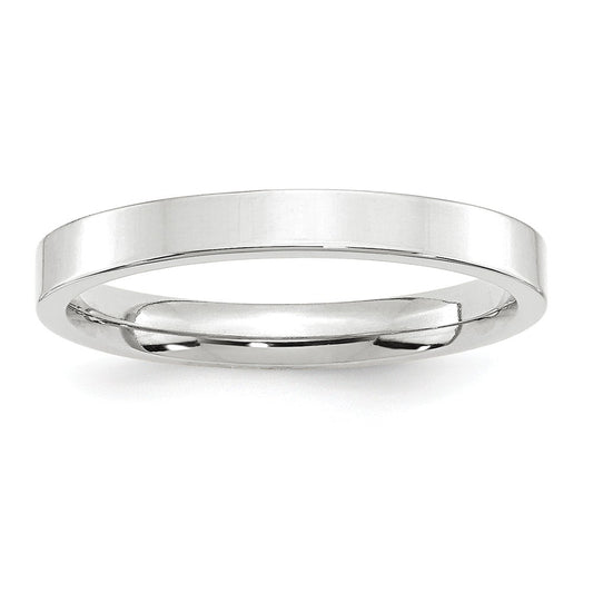 10k White Gold 3mm Standard Flat Comfort Fit Wedding Band Size 11.5