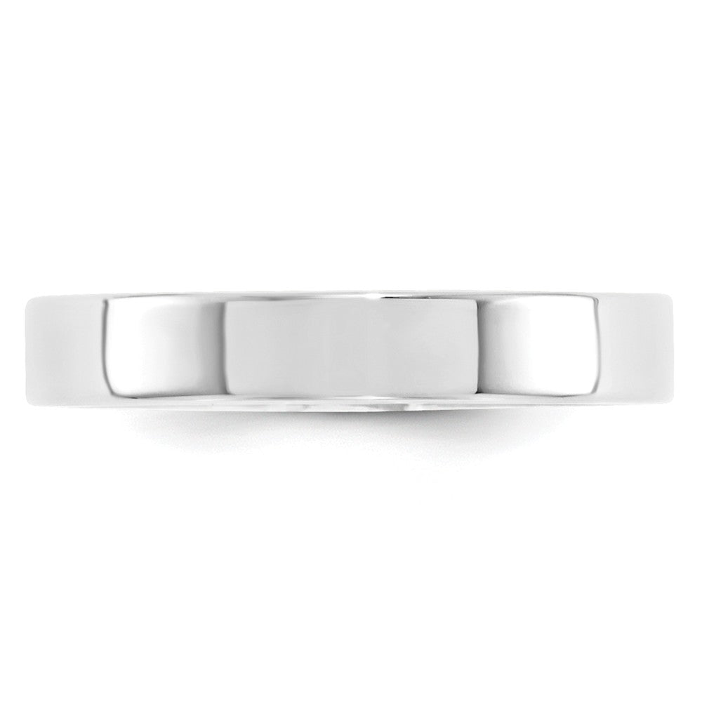 10k White Gold 4mm Standard Flat Comfort Fit Wedding Band Size 8