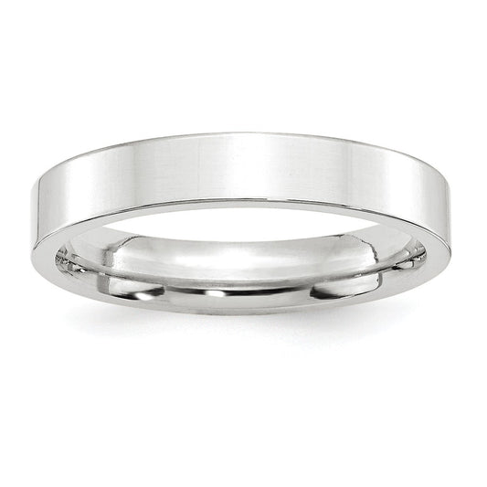 10k White Gold 4mm Standard Flat Comfort Fit Wedding Band Size 14