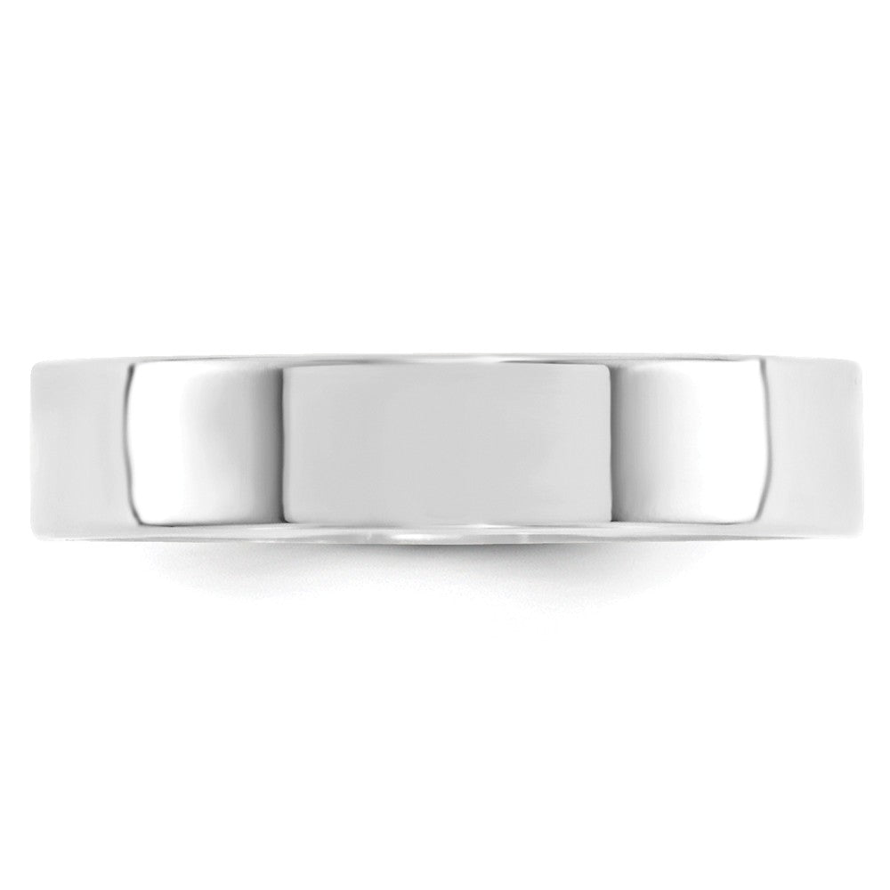 10k White Gold 5mm Standard Flat Comfort Fit Wedding Band Size 4.5
