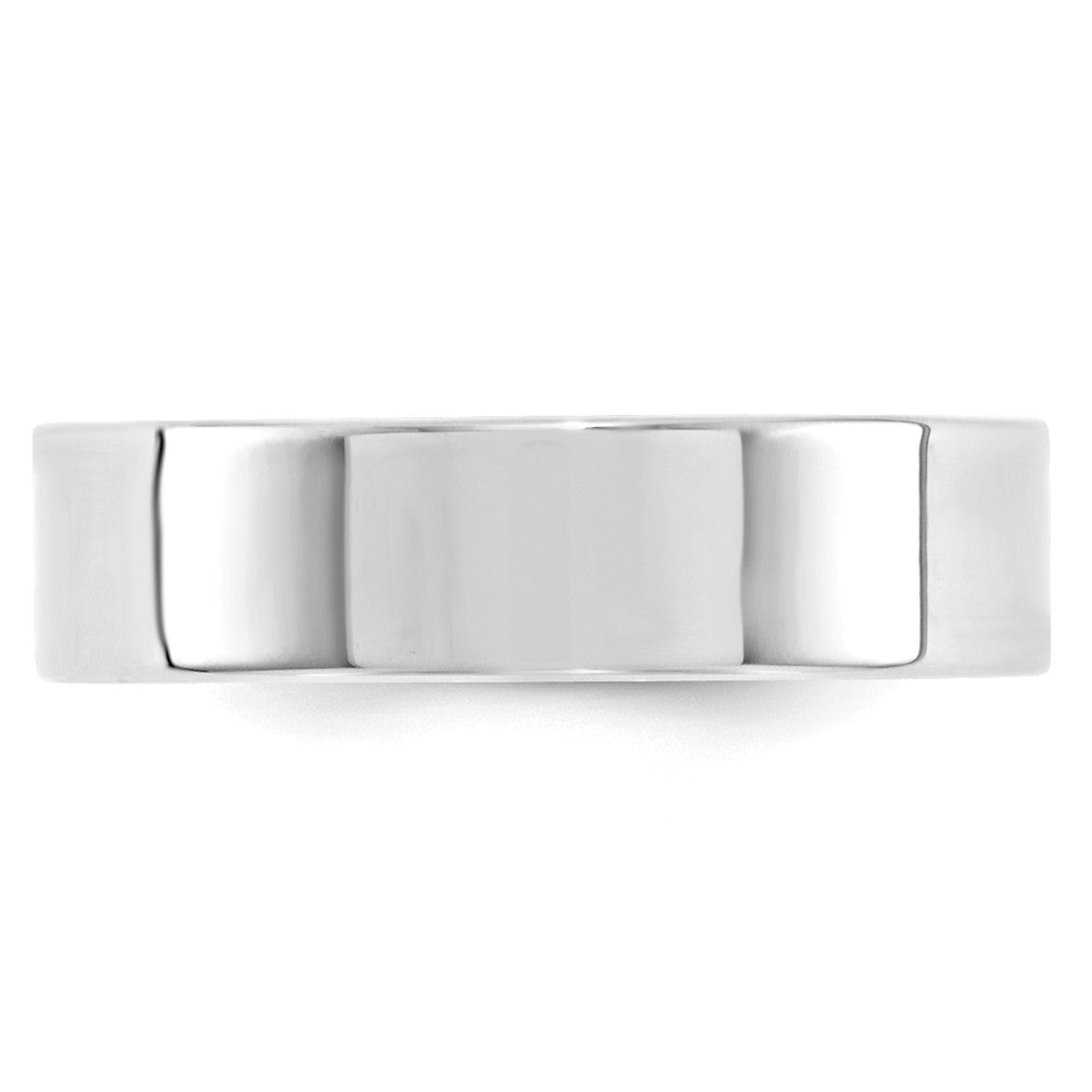 10k White Gold 6mm Standard Flat Comfort Fit Wedding Band Size 10.5