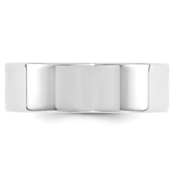 10k White Gold 7mm Standard Flat Comfort Fit Wedding Band Size 14