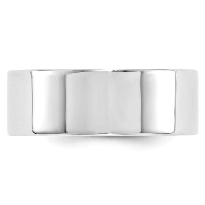 10k White Gold 8mm Standard Flat Comfort Fit Wedding Band Size 10.5