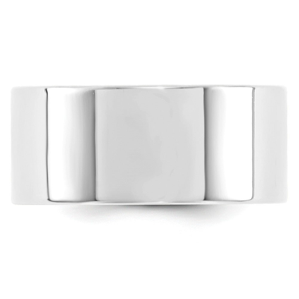 10k White Gold 10mm Standard Flat Comfort Fit Wedding Band Size 12
