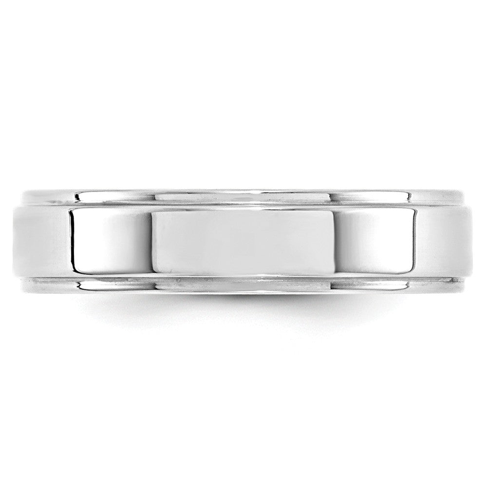 10k White Gold 5mm Flat with Step Edge Wedding Band Size 12
