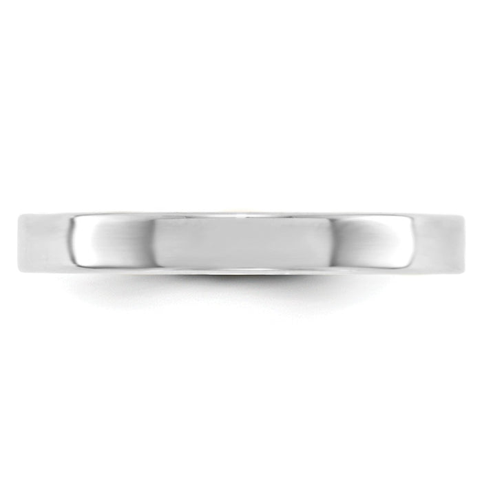 10k White Gold 3mm LTW Flat Wedding Band Size 9.5