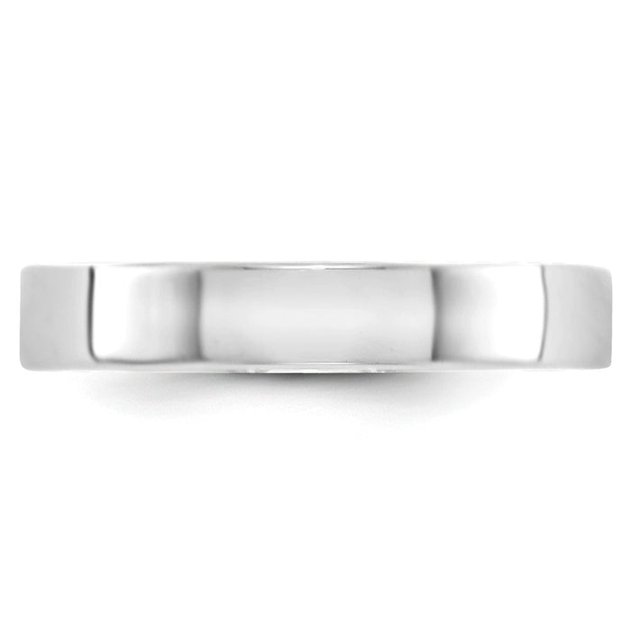 10k White Gold 4mm LTW Flat Wedding Band Size 13.5