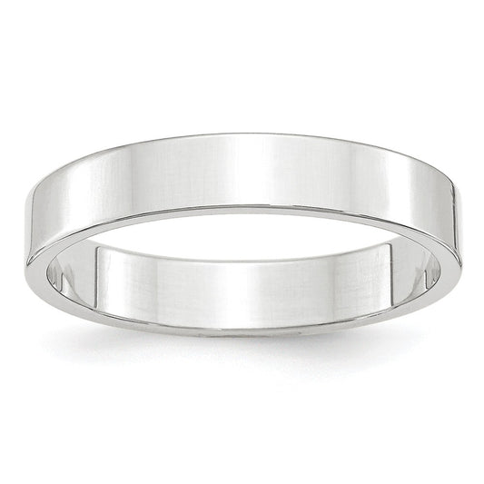 10k White Gold 4mm LTW Flat Wedding Band Size 11