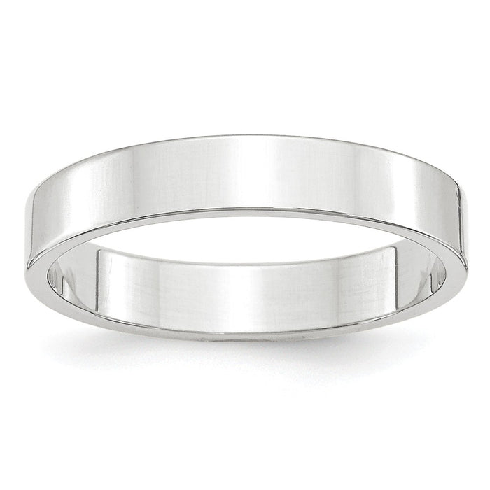 10k White Gold 4mm LTW Flat Wedding Band Size 4.5