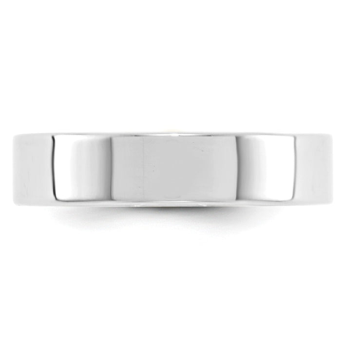 10k White Gold 5mm LTW Flat Wedding Band Size 10