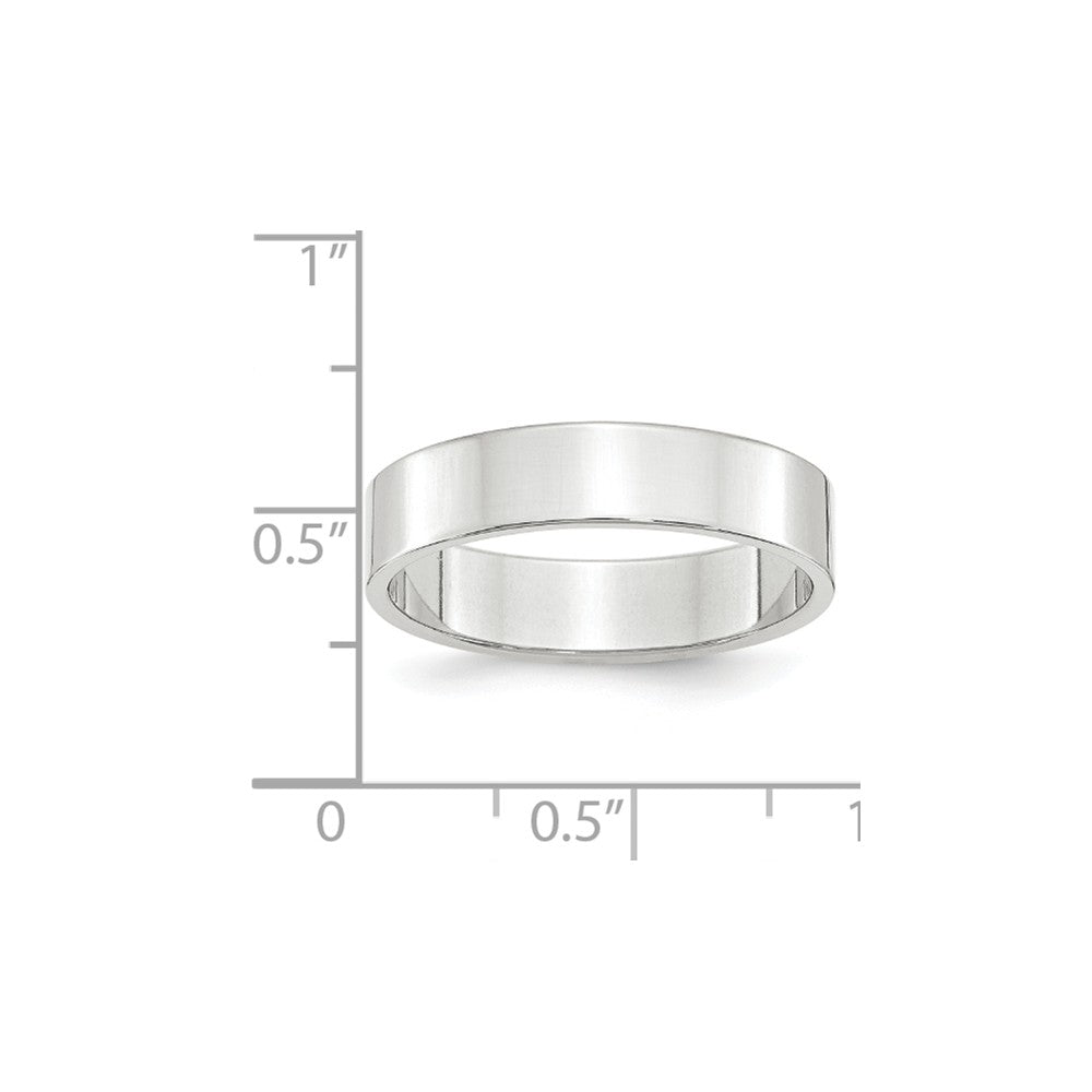 10k White Gold 5mm LTW Flat Wedding Band Size 10