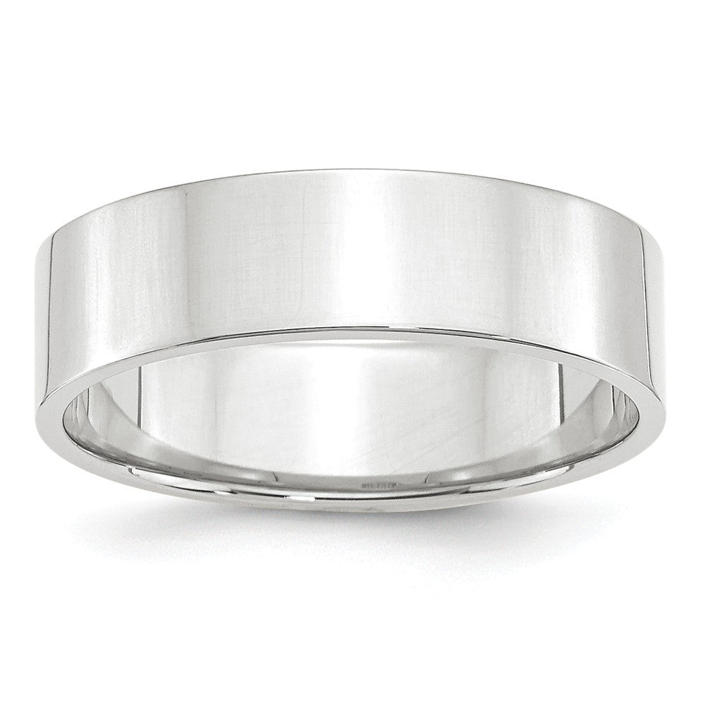 10k White Gold 6mm LTW Flat Wedding Band Size 11.5