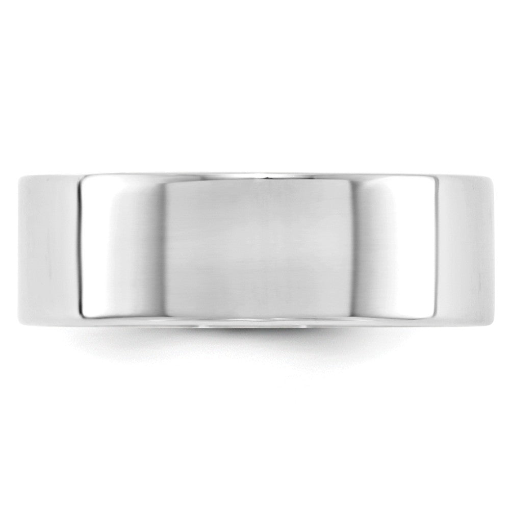 10k White Gold 7mm LTW Flat Wedding Band Size 7.5