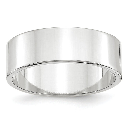 10k White Gold 7mm LTW Flat Wedding Band Size 10.5
